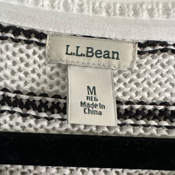LL Bean Black White Stripe Cotton Tunic, Medium - Picture 4 of 5